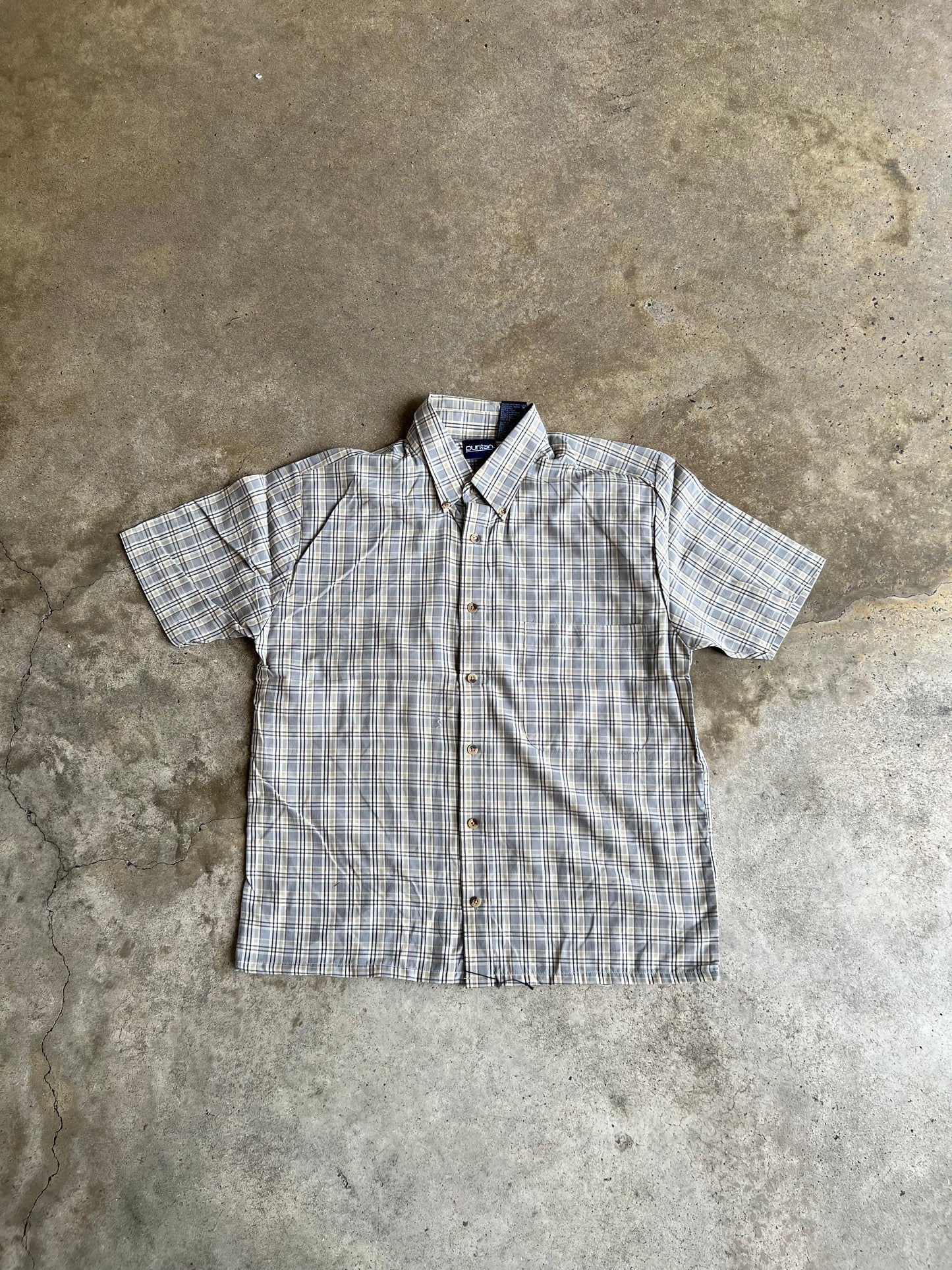 Brown Cropped Button Up