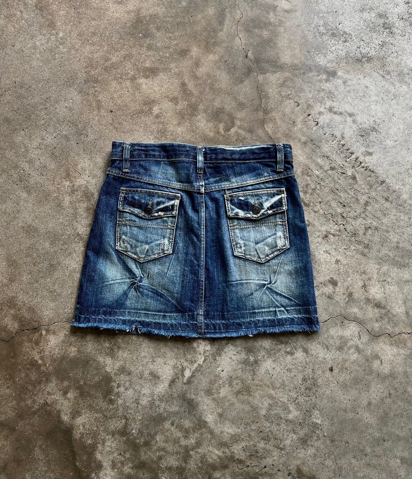 Denim Washed Mini Skirt