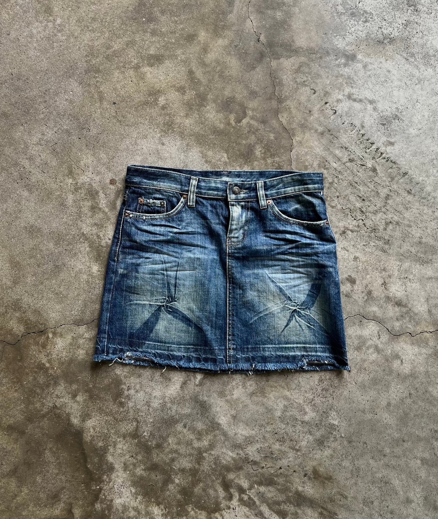 Denim Washed Mini Skirt