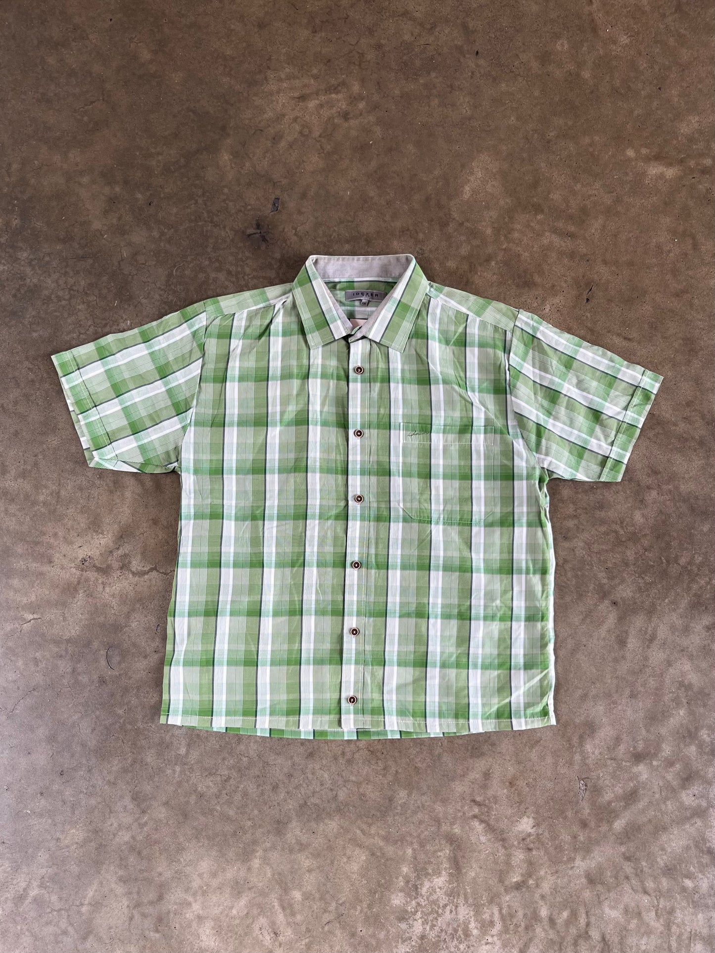 Idexer Green Cropped Button-Up