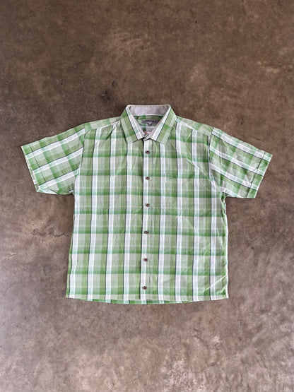Idexer Green Cropped Button-Up
